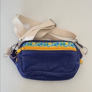 Floral Accent Blue Fanny Pack Bag
